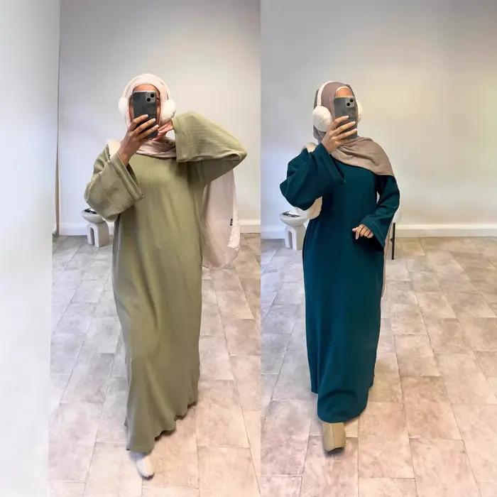 Robe de l'Aïd Abaya Femme Jalabiya Dubaï Musulmane Modeste Vestidos Maroc Robes Ramadan Abayas Kaftan Islam Arabe Longue