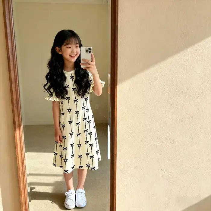 Robe décontractée mignonne et élégante pour filles