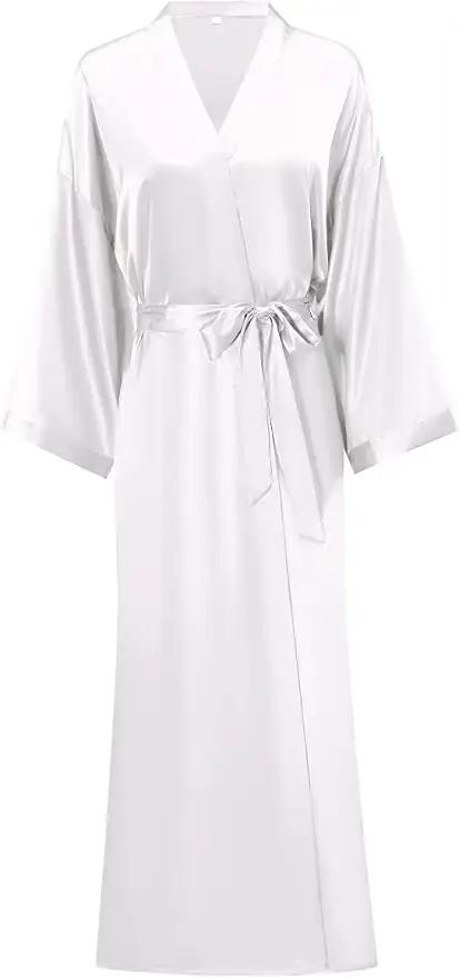 Peignoir femmes Extra longs vêtements de nuit Robes Robe soyeuse charmante