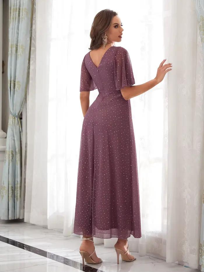 Mgiacy robe à manches courtes col en v