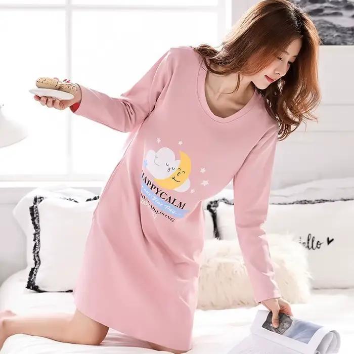 Grande taille dessin animé chemise de nuit nuisette pour femmes robe
