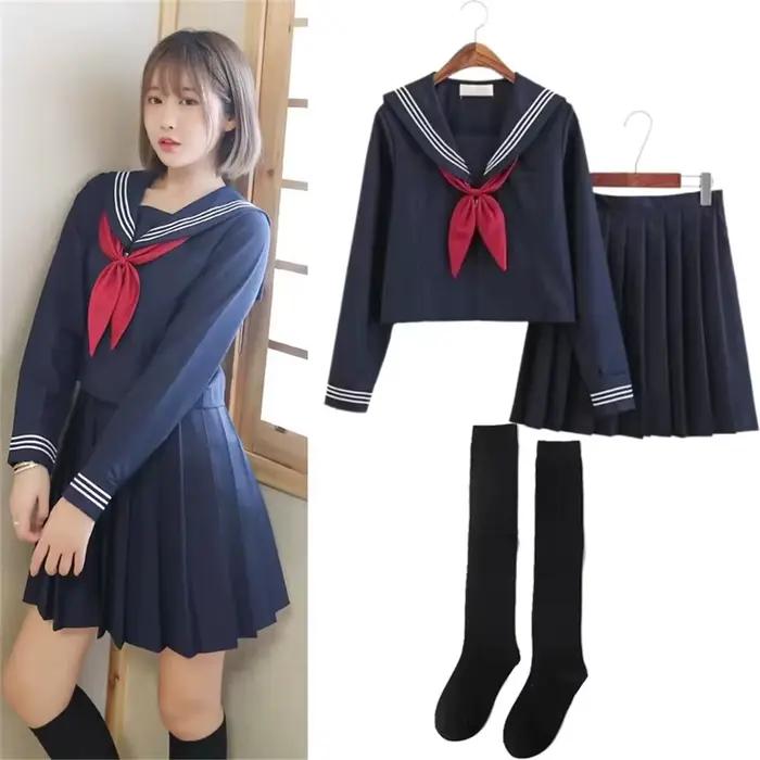 Grande Taille S-5XL TANJapanese JK Uniformes Robes D'école Pour Les Bol Bleu Marine Marin Trempé Veste