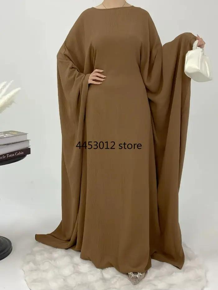 Eid Djellaba Abaya dubaï caftan femmes Robe musulmane manches chauve-souris Jalabiya Kebaya
