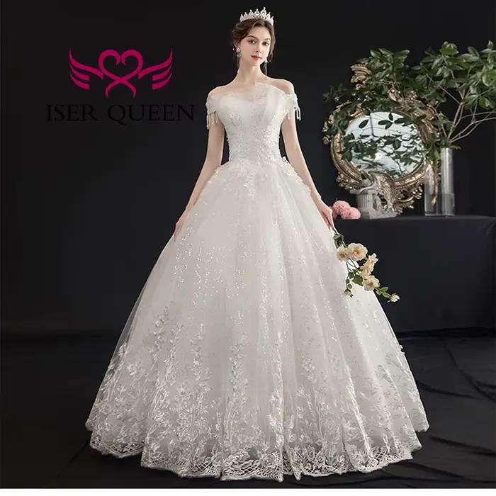Robes de mariée personnalisées en Tulle à paillettes brillantes