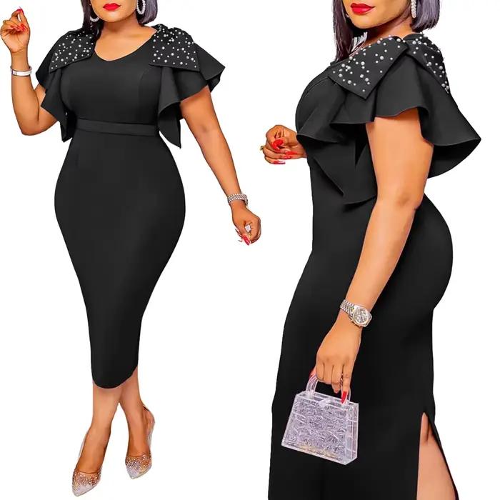 Robe fourreau mi-mollet pour femme