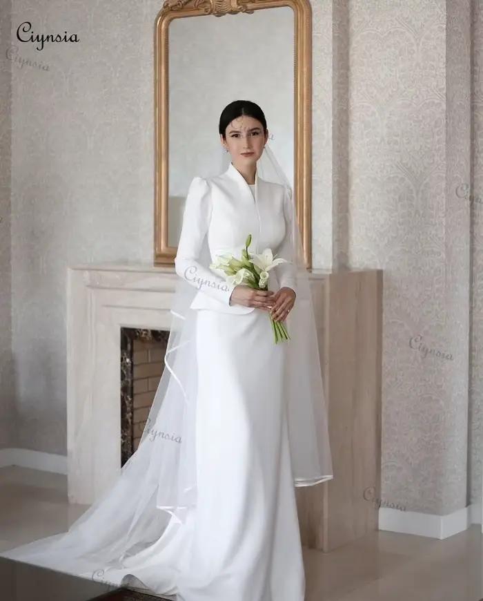 Robe de mariée musulmane élégante personnalisée Ciynsia 2026