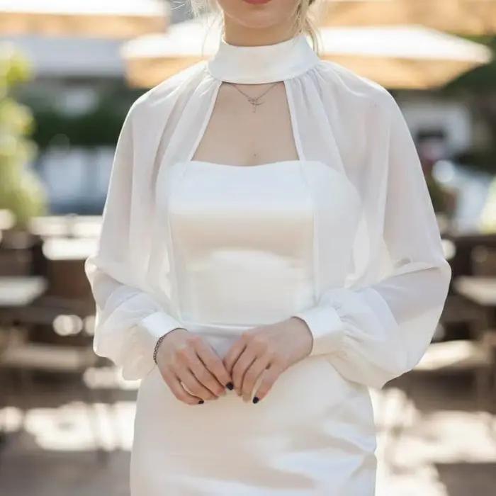 Capes de mariage en mousseline de soie