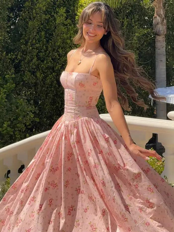 Nouvelle Robe Longue de Soirée Imprimée pour Femme