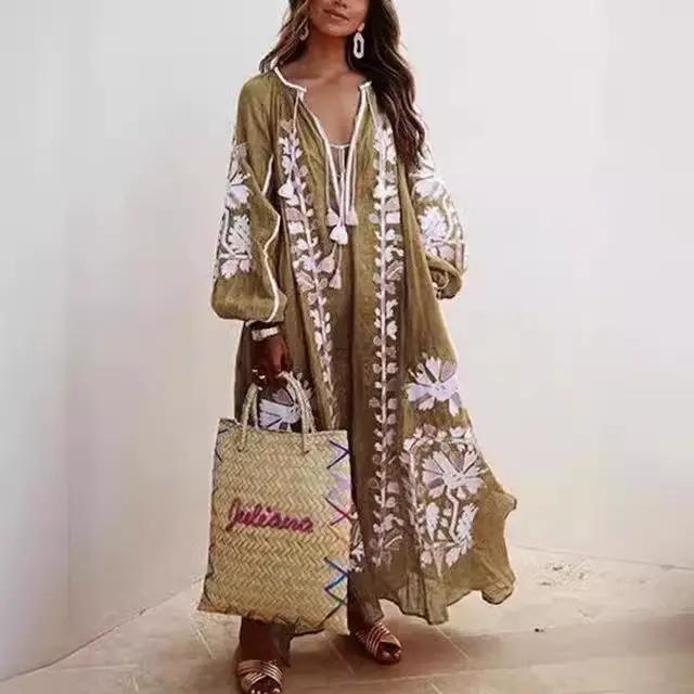 Robe longue imprimée style Boho pour femmes