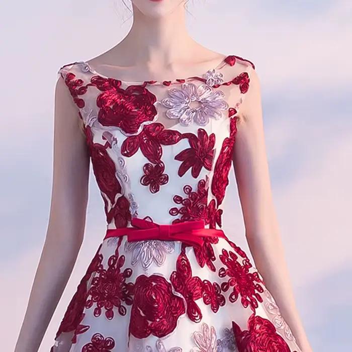 DongCMY – Robe De demoiselle d'honneur bordeaux