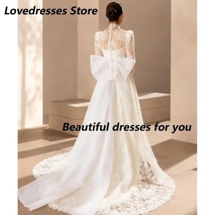 Robe de mariée personnalisée en dentelle coupe A-line