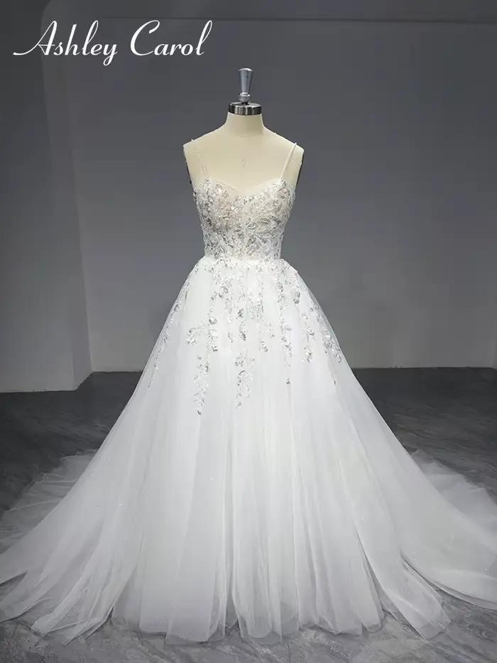 Ashley Carol Boho robe De mariée luxueuse offre spéciale avec veste perles paillettes Illusion a-ligne robe De mariée robes De Novia