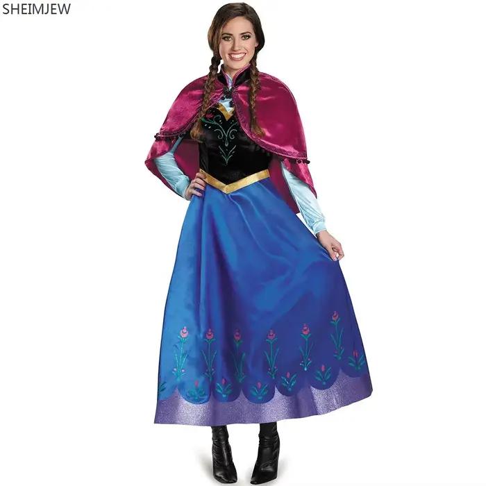 Robe longue de princesse Anna la reine des neiges pour adultes