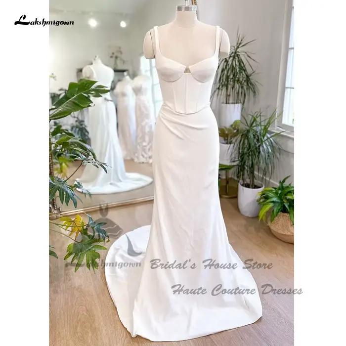 Yanshmigown-Robe de mariée sirène modeste pour femme