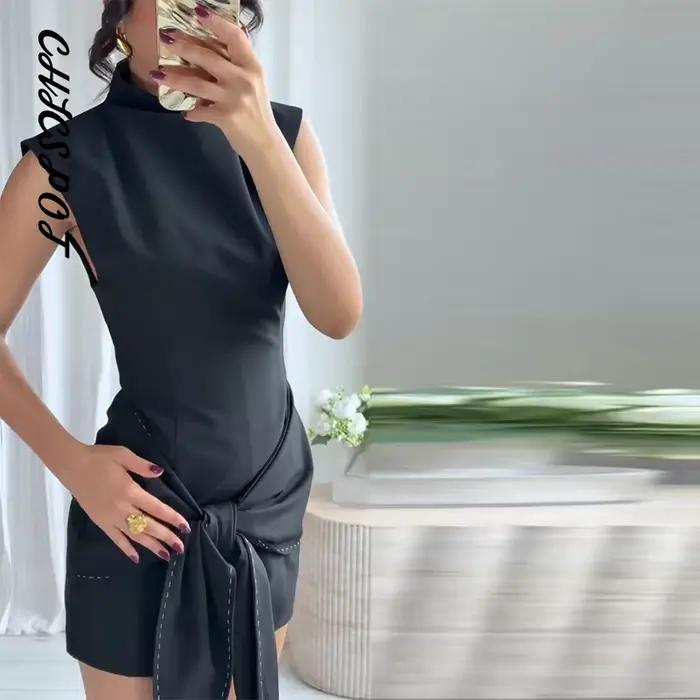 Robe topstitching à lacets en polyester et lin pour femmes style fairycore occasions spéciales