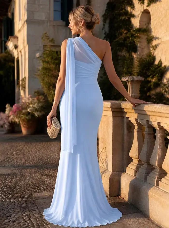 Robes de soirée bleu ciel personnalisées