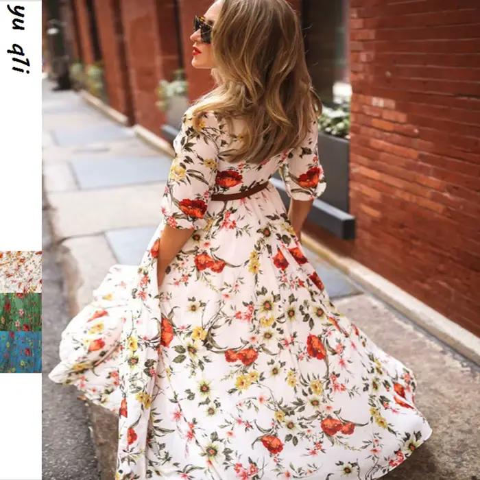 Robe longue imprimée tendance