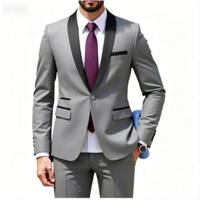 Ensemble de costume pour homme - Ensemble de costume formel pour homme - Ensemble 2 pièces pour tenue de marié - Tenue de mariage et de banquet d'affaires pour homme