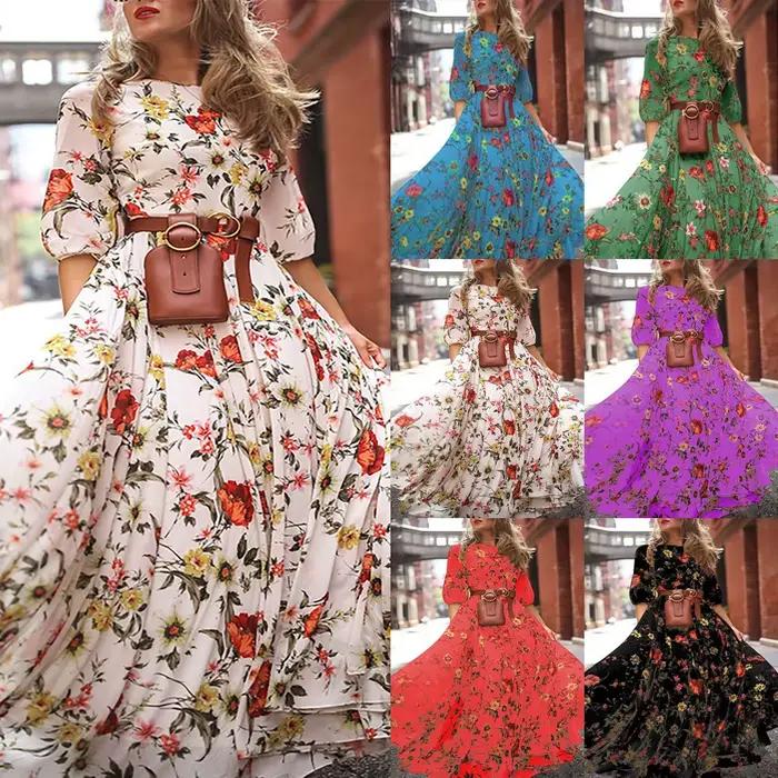 Robe longue imprimée tendance