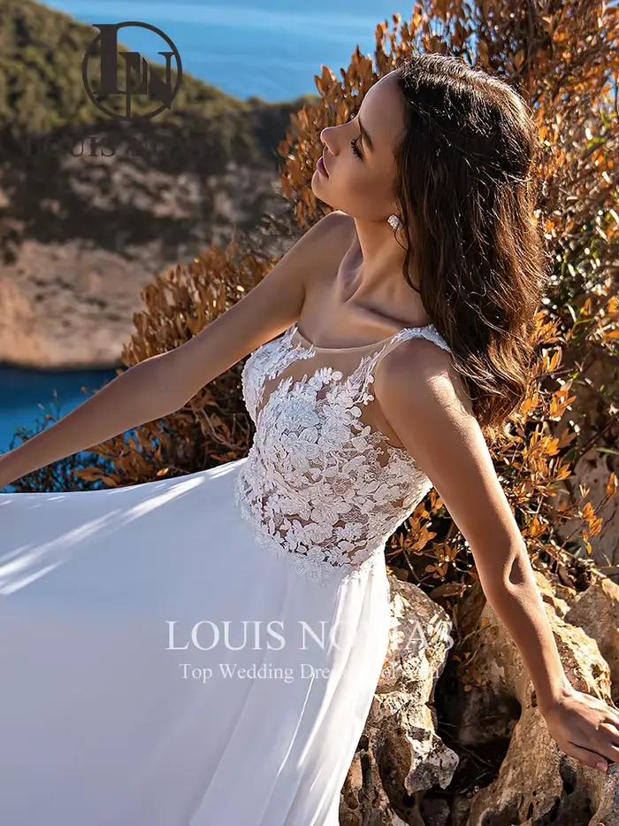 Modis-Robe de mariée A-ligne avec perles et appliques