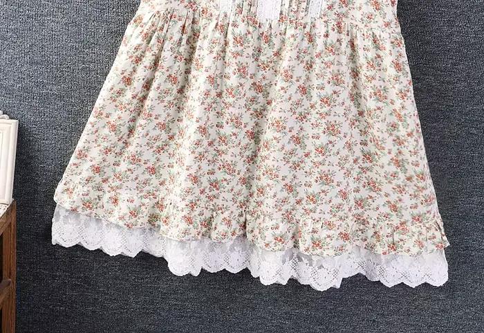 Robe d'été Vintage Mori Girl en dentelle imprimée florale