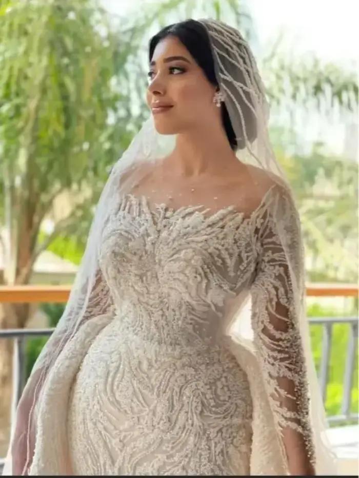 Nymphe personnalisé 2025 robe De mariée à manches longues perlée sirène robes