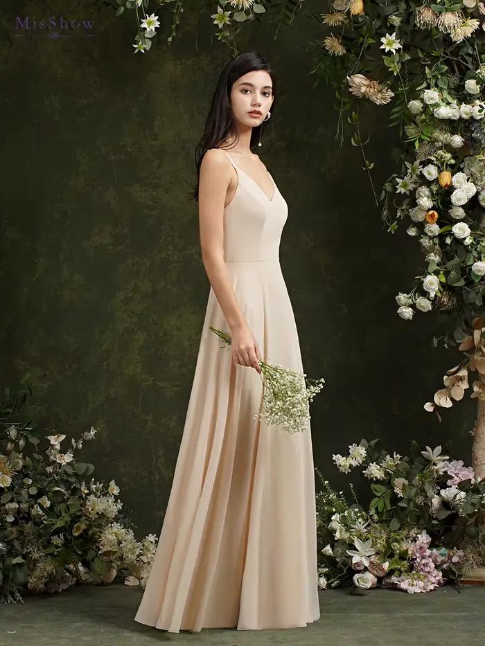 Misshow-Robe de soirée longue en mousseline de soie