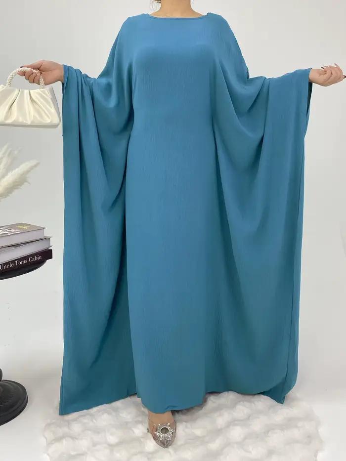 Eid Djellaba Abaya dubaï caftan femmes Robe musulmane manches chauve-souris Jalabiya Kebaya