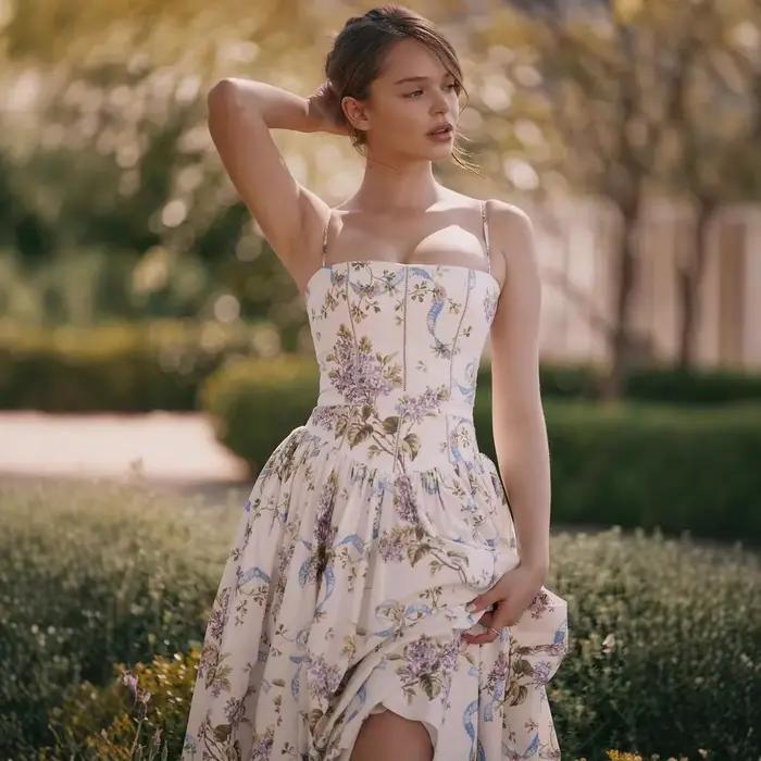 Robe élégante à bretelles françaises