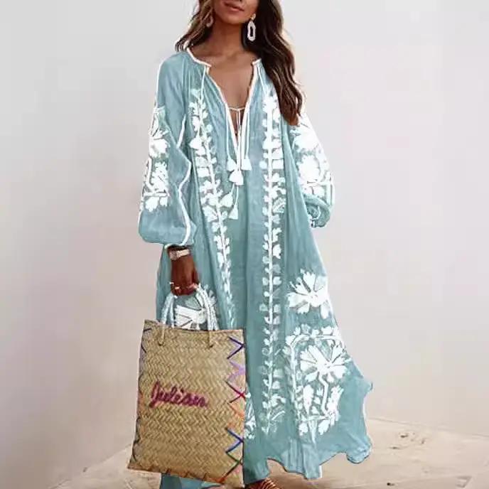 Robe longue imprimée style Boho pour femmes