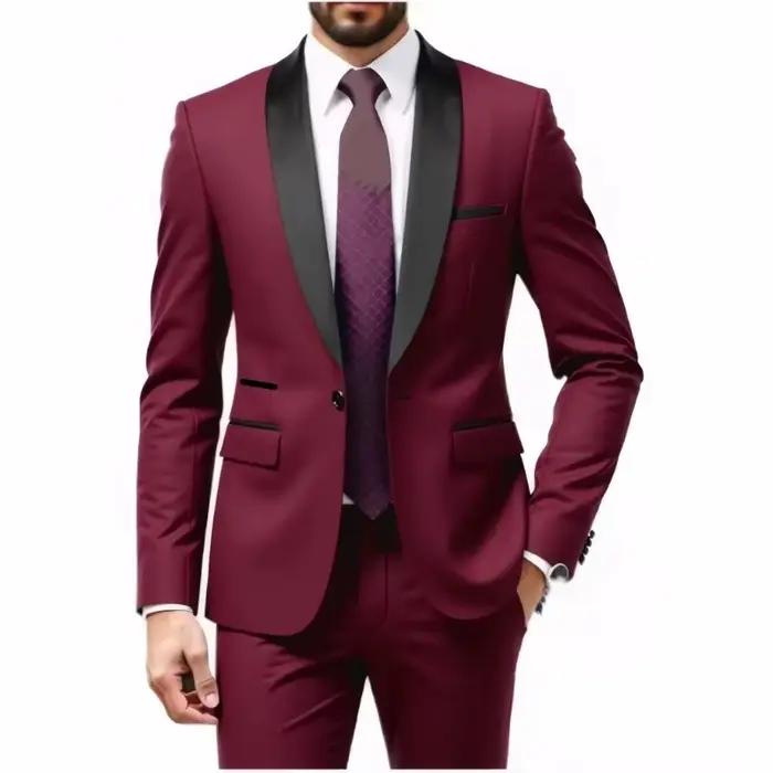 Ensemble de costume pour homme - Ensemble de costume formel pour homme - Ensemble 2 pièces pour tenue de marié - Tenue de mariage et de banquet d'affaires pour homme