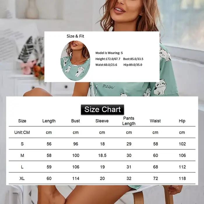 Ensemble de pyjamas à manches courtes pour femmes