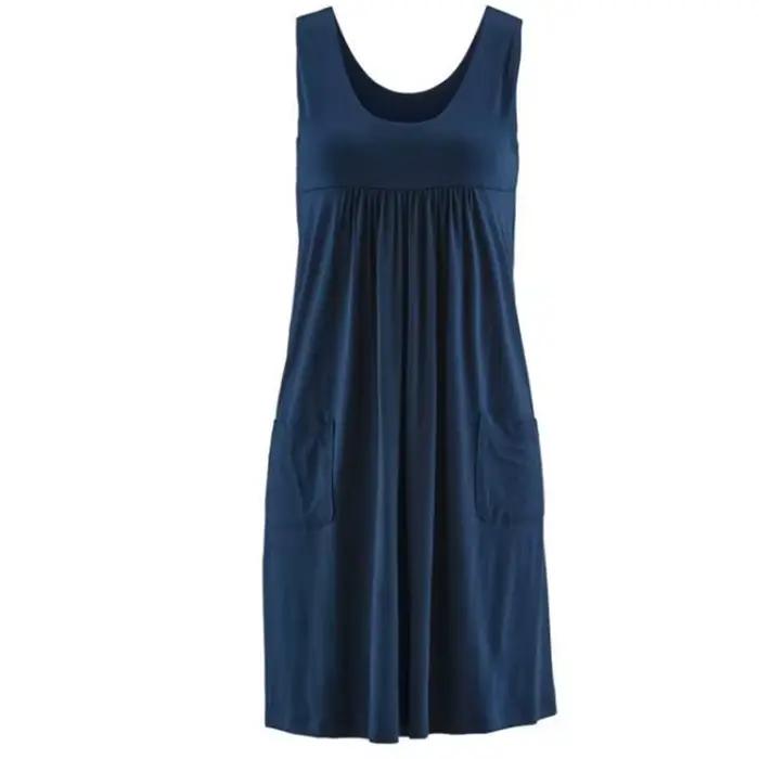 Robe d'été rayée à la mode, ample, simple, sans manches, vêtements pour femmes