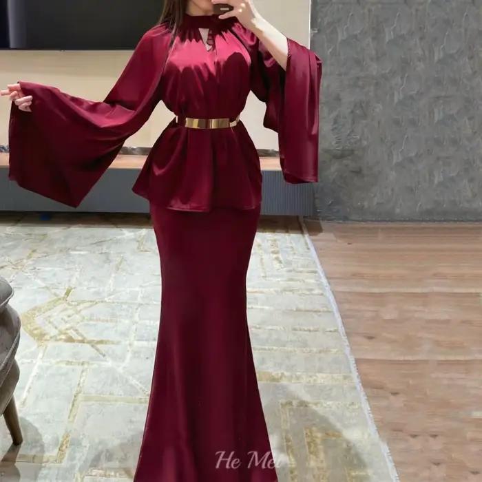 Robe de bal élégante pour femmes, robe de soirée à bretelles, épaules dénudées, nouvelle collection, silhouette sirène, col rond, élasthanne et polyester, pour bal, soirée de gala, cérémonies de remise de diplômes