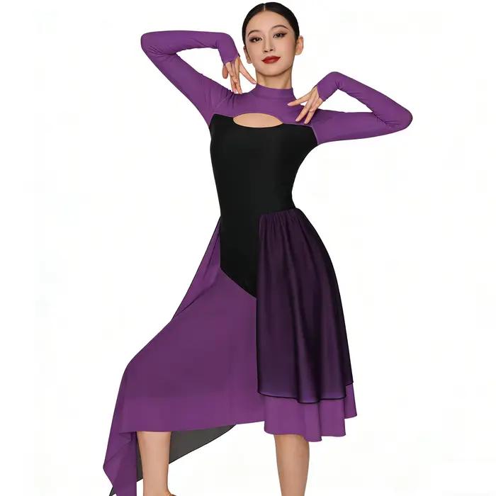 Robe de danse lyrique ouverte sur le devant pour femme