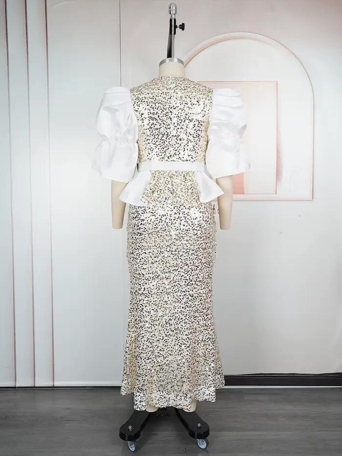 Robes de sirène de luxe à paillettes pour femmes