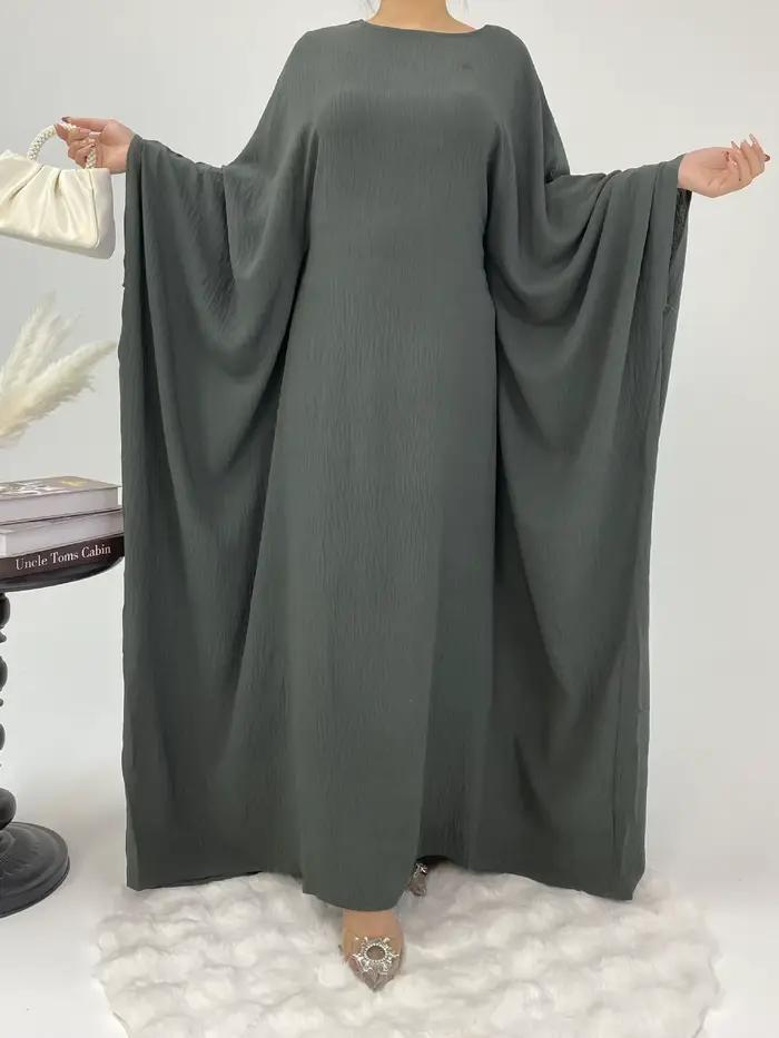 Eid Djellaba Abaya dubaï caftan femmes Robe musulmane manches chauve-souris Jalabiya Kebaya