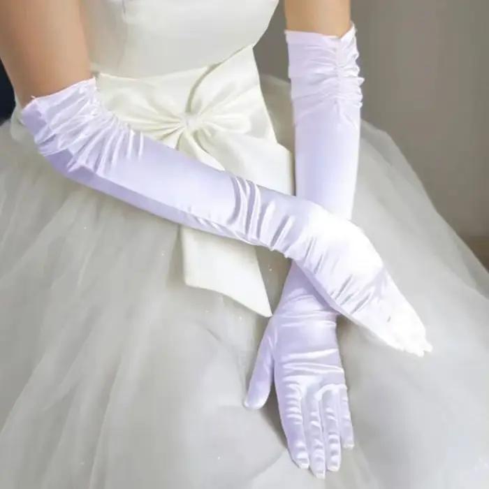 Gants de mariée en gros perlés avec doigts, accessoires de mariage 2025
