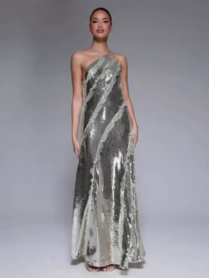 Robe de soirée élégante à paillettes pour femmes