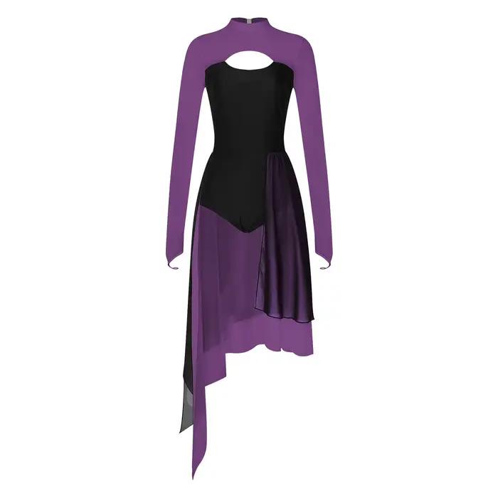 Robe de danse lyrique ouverte sur le devant pour femme