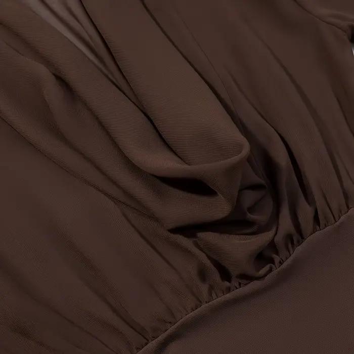 Robe à cravate marron pour femmes
