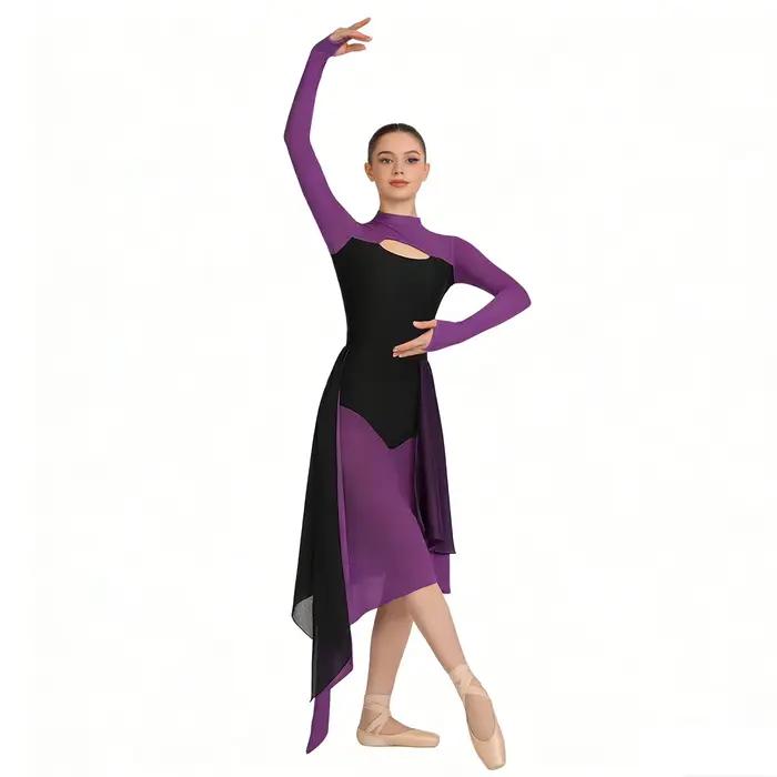 Robe de danse lyrique ouverte sur le devant pour femme