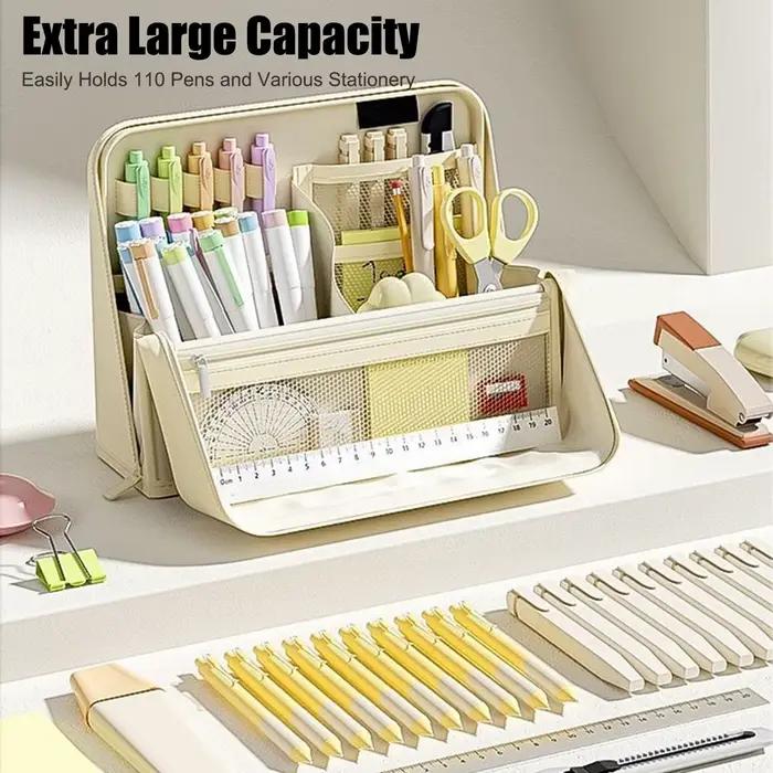 Grande trousse à crayons esthétique, étanche, organisateur de rangement, trousse à crayons verticale, porte-stylos pour fournitures de papeterie, maison, université