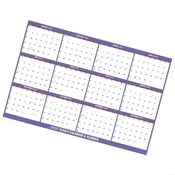 2025 Année complète pour voir le planificateur du calendrier 2025 Planificateur annuel murs effaçable Jan à Dec pour les à