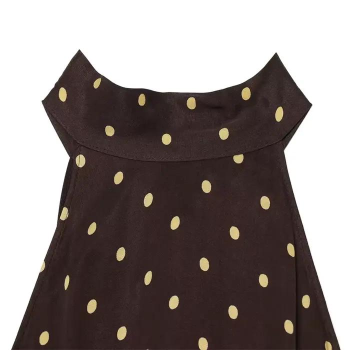 Nouvelle robe à pois à col halter, mode décontractée, élégante et gracieuse