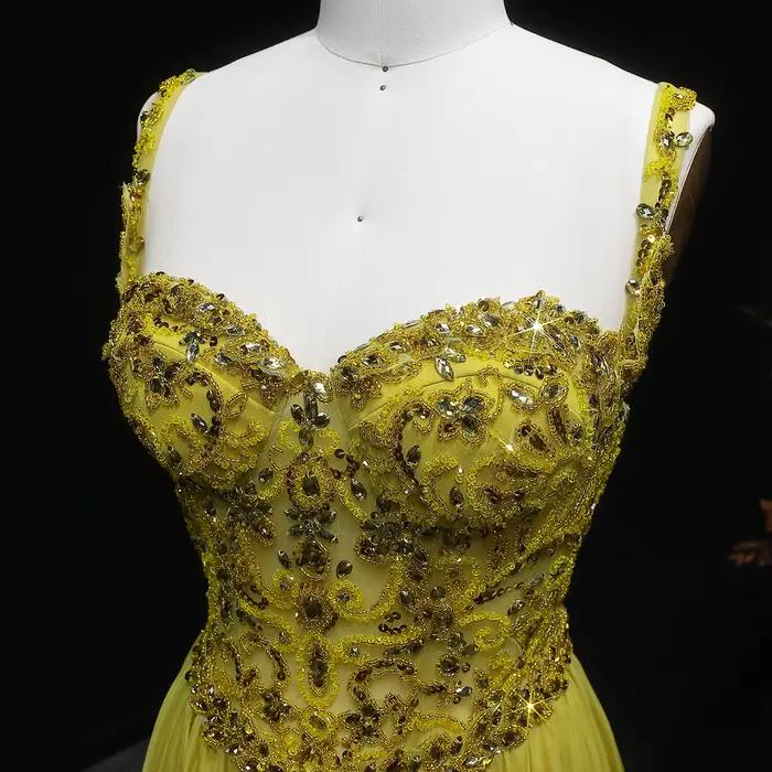 Robe de soirée élégante Sharon Said 2026 avec sequins et cristaux pour femme