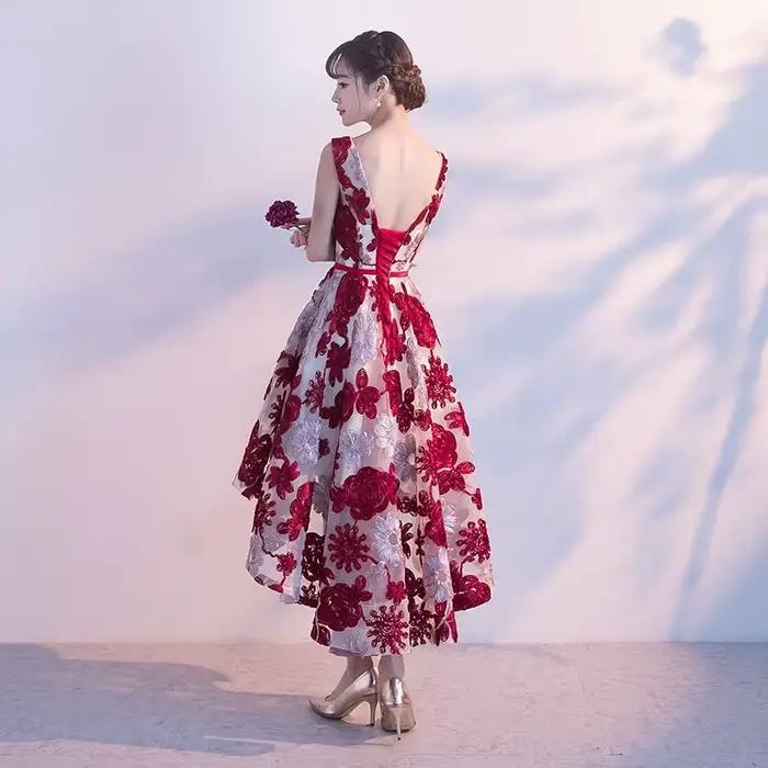 DongCMY – Robe De demoiselle d'honneur bordeaux