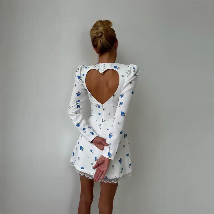 Robe Chic à Imprimé Floral Bicolore