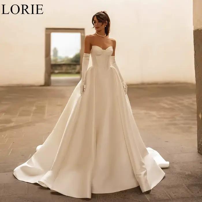Robes de mariée élégantes en satin ivoire LORIE