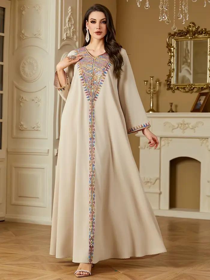 Robe Eid pour femmes Abaya broderie fête robes longues Caftan musulman